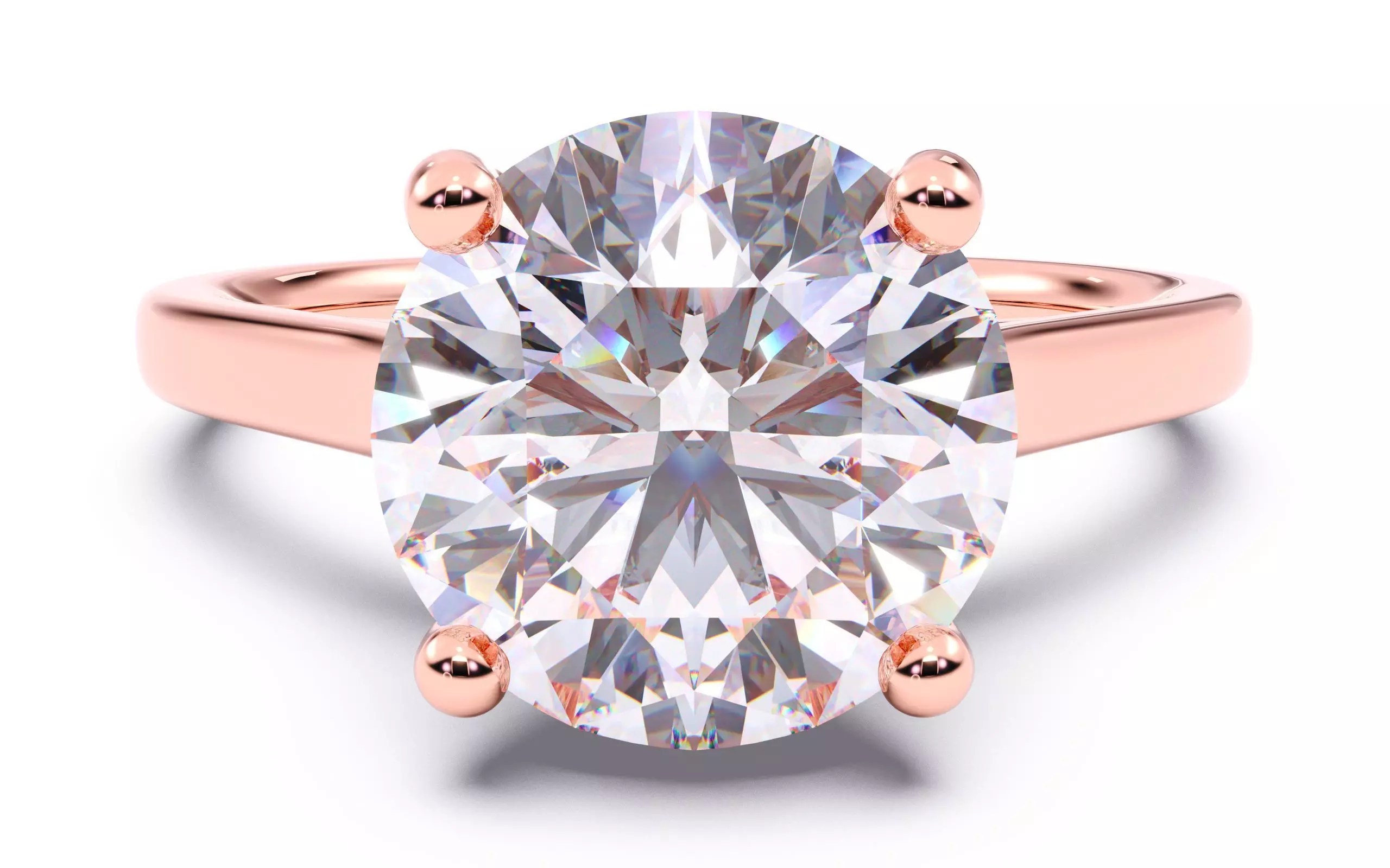 Round Diamond Cathedral Setting Solitaire Diamond Ring 3D print model_0