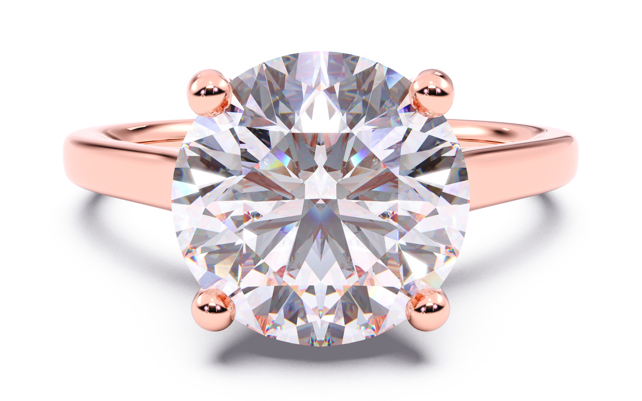 Round Diamond Cathedral Setting Solitaire Diamond Ring 3D print model_14