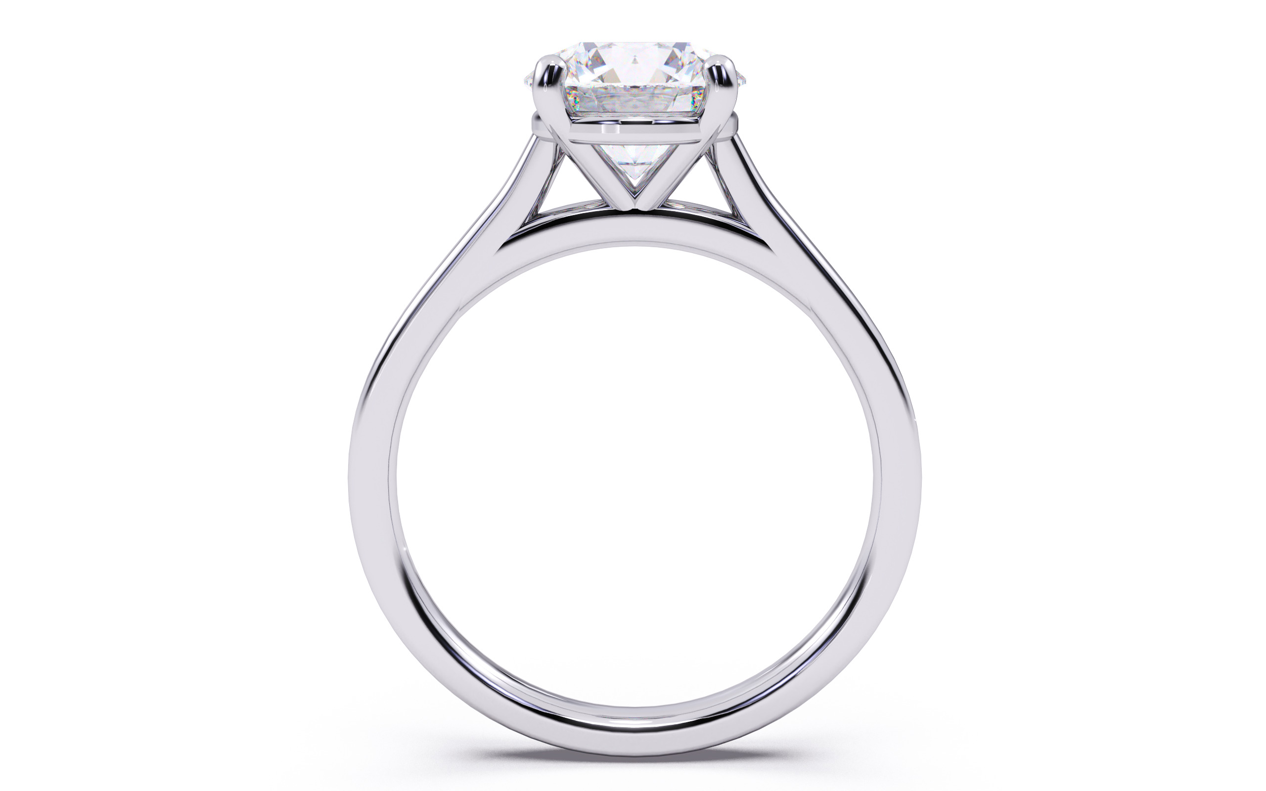 Round Diamond Cathedral Setting Solitaire Diamond Ring 3D print model_22