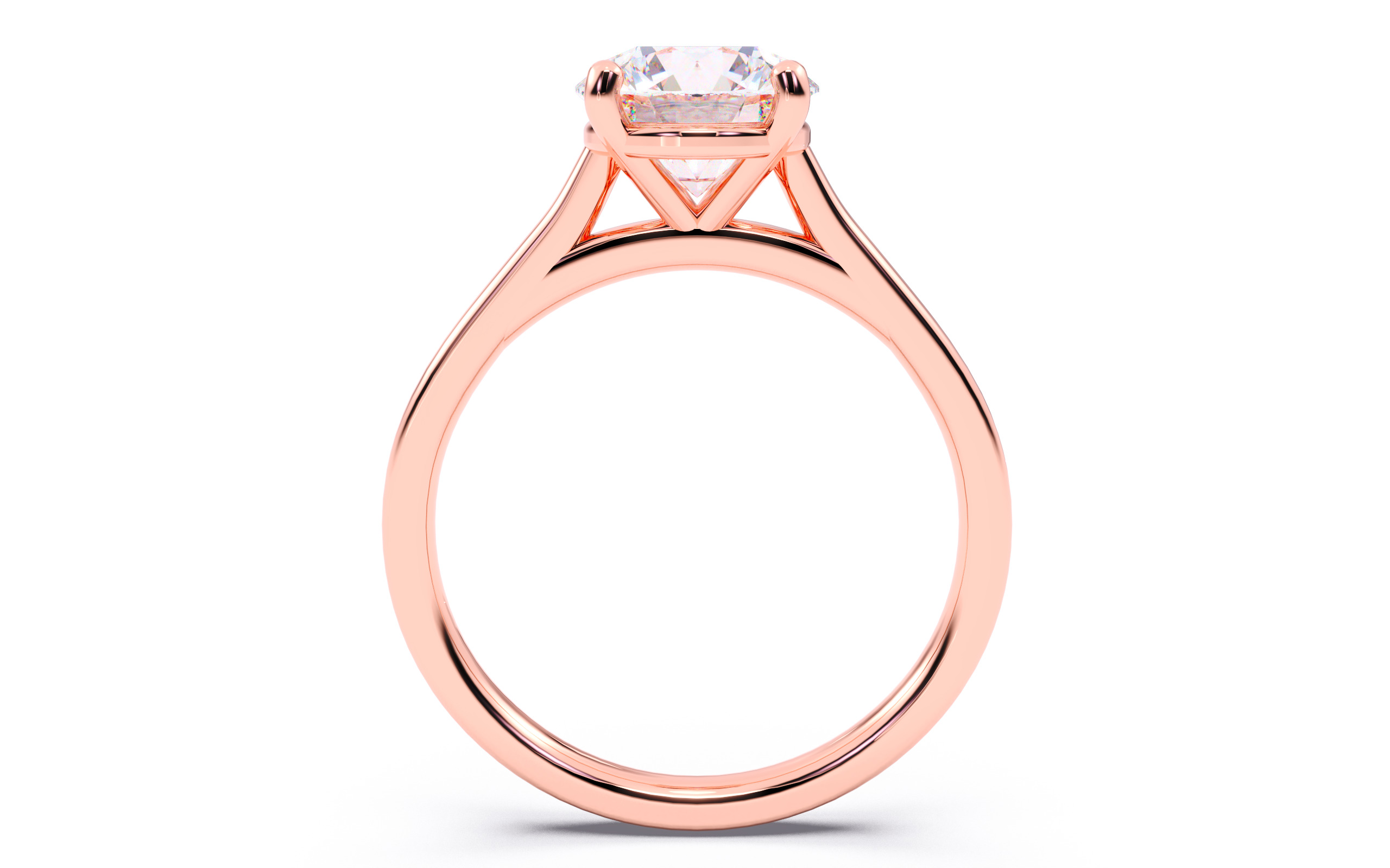 Round Diamond Cathedral Setting Solitaire Diamond Ring 3D print model_5