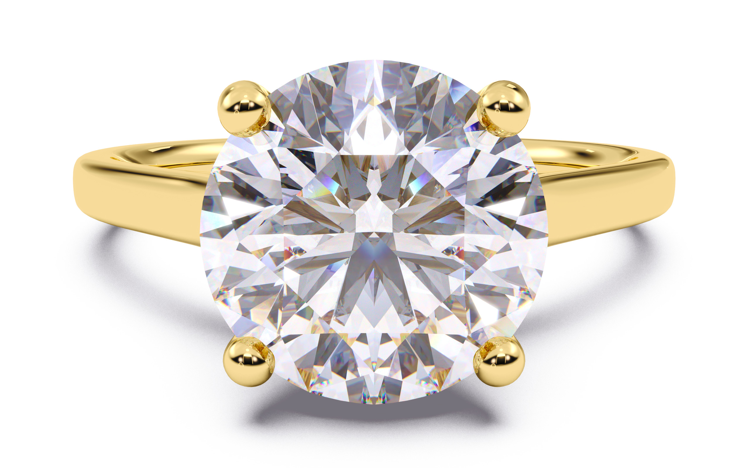 Round Diamond Cathedral Setting Solitaire Diamond Ring 3D print model_20