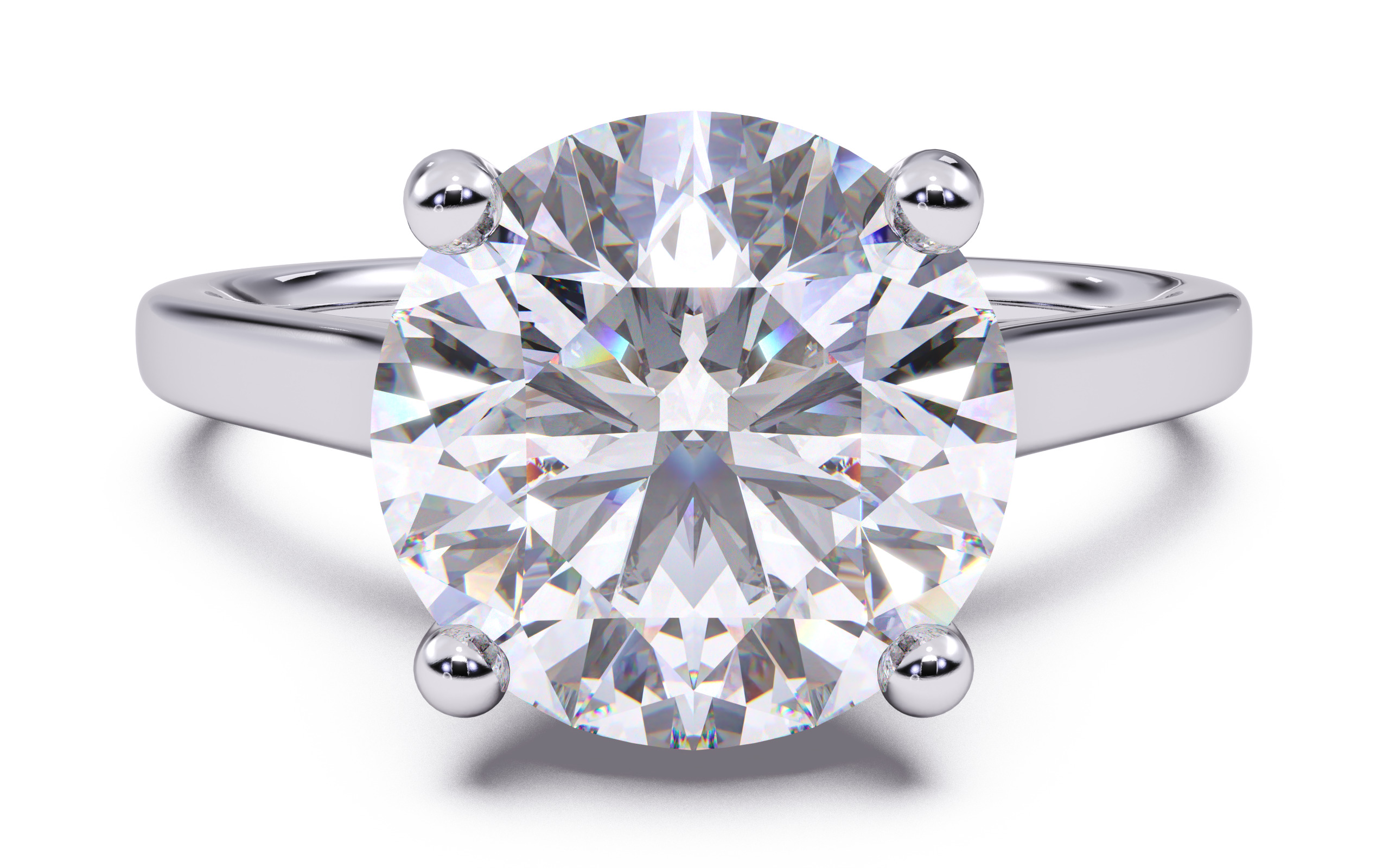 Round Diamond Cathedral Setting Solitaire Diamond Ring 3D print model_21