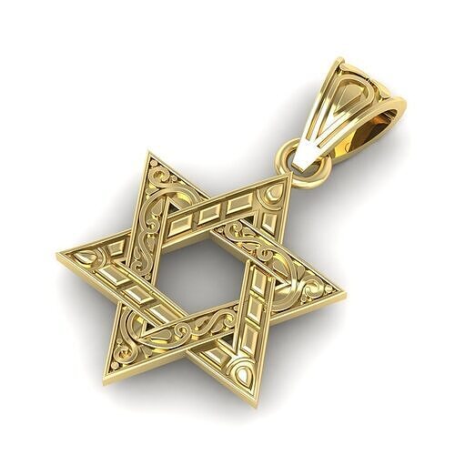 Star of David Pendant 3d Model 3D print model 3D print model