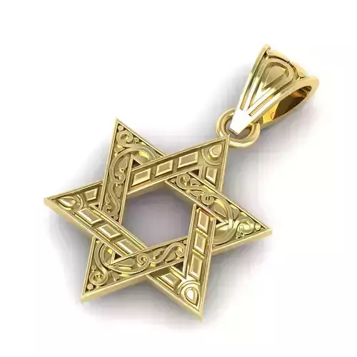 Star of David Pendant 3d Model 3D print model