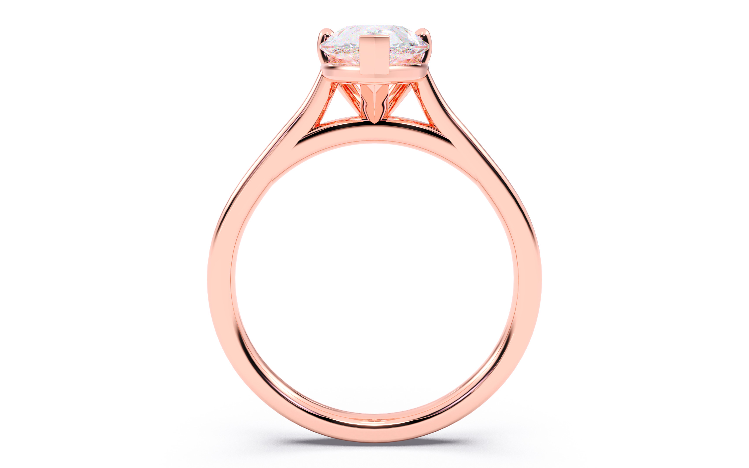 Pear Diamond Cathedral Setting Solitaire Diamond Ring 3D print model_5
