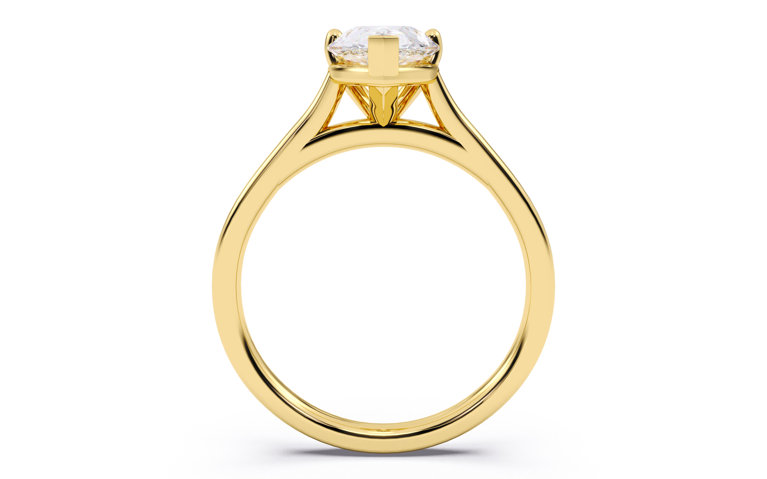 Pear Diamond Cathedral Setting Solitaire Diamond Ring 3D print model_24