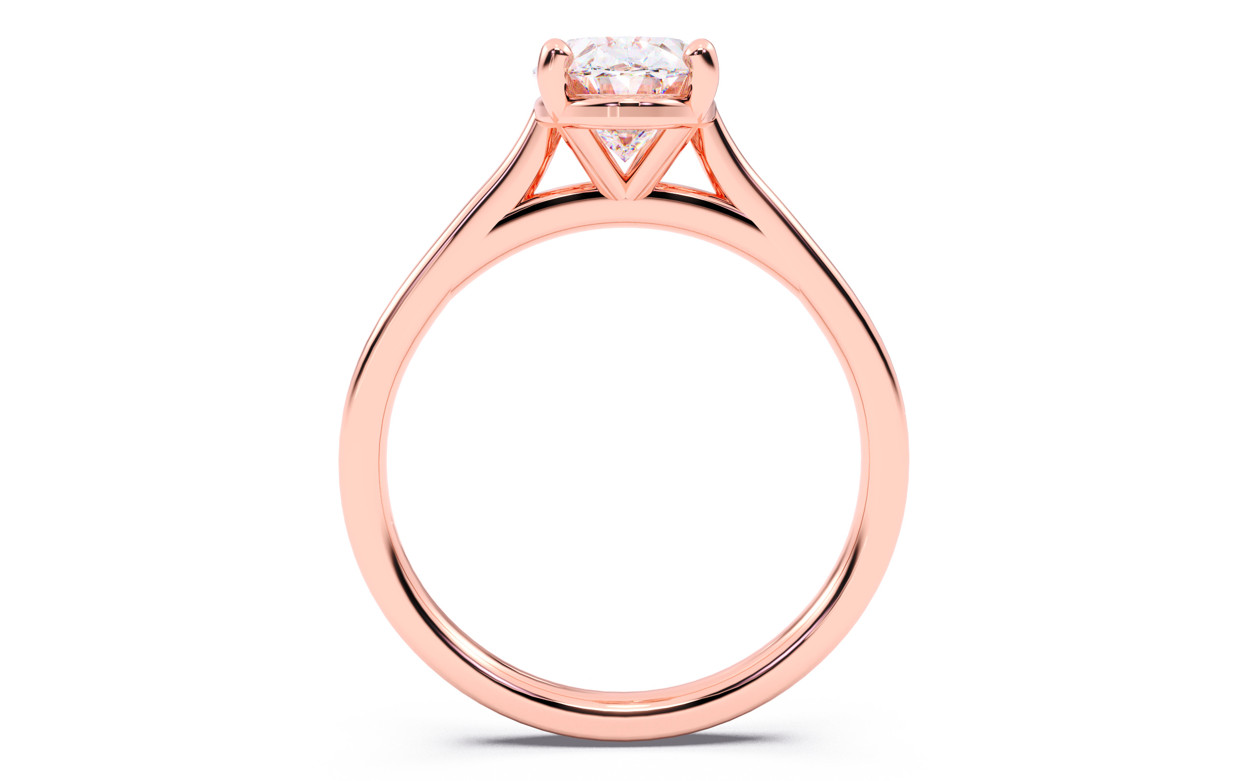 Oval Diamond Cathedral Setting Solitaire Diamond Ring 3D print model_6