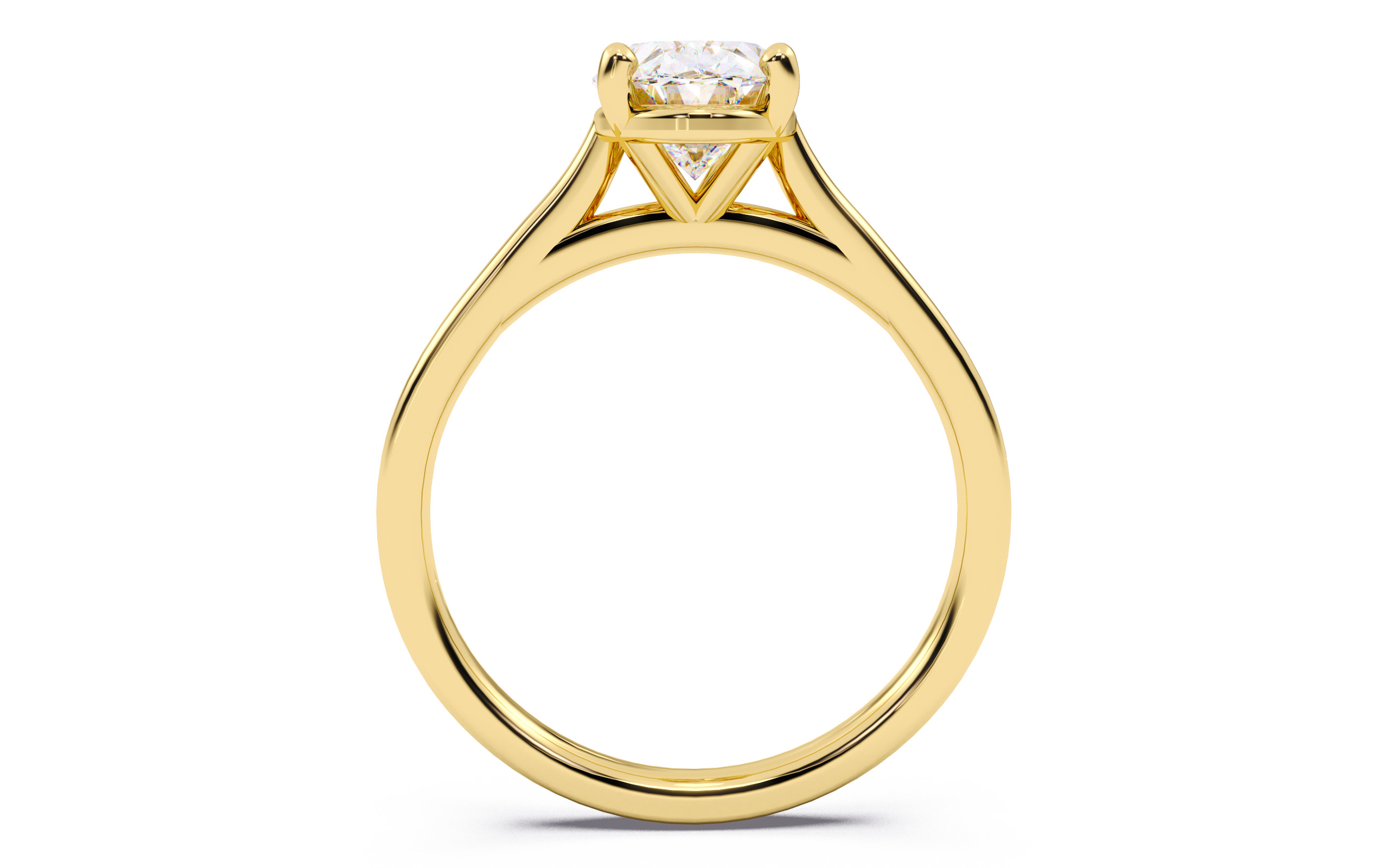 Oval Diamond Cathedral Setting Solitaire Diamond Ring 3D print model_4