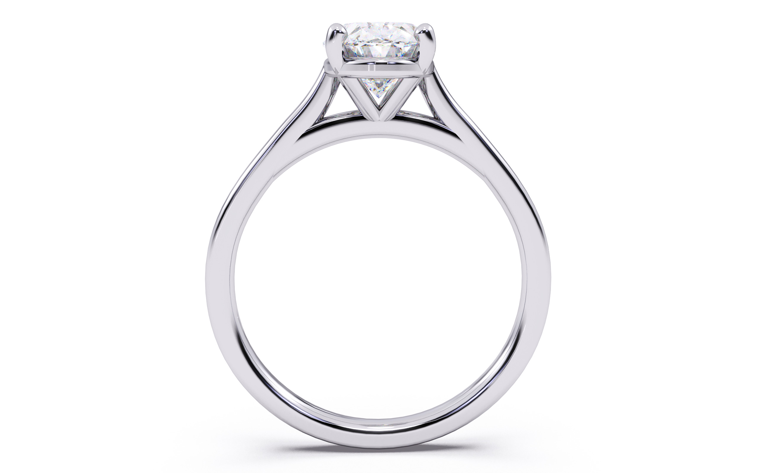 Oval Diamond Cathedral Setting Solitaire Diamond Ring 3D print model_22