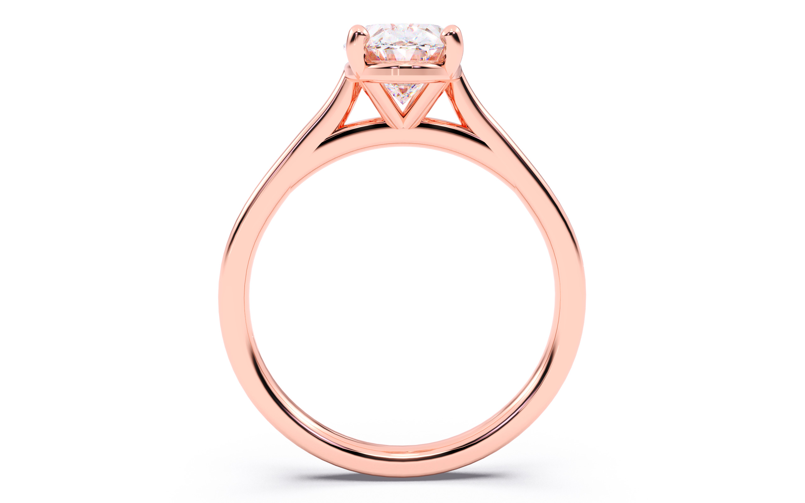 Oval Diamond Cathedral Setting Solitaire Diamond Ring 3D print model_5