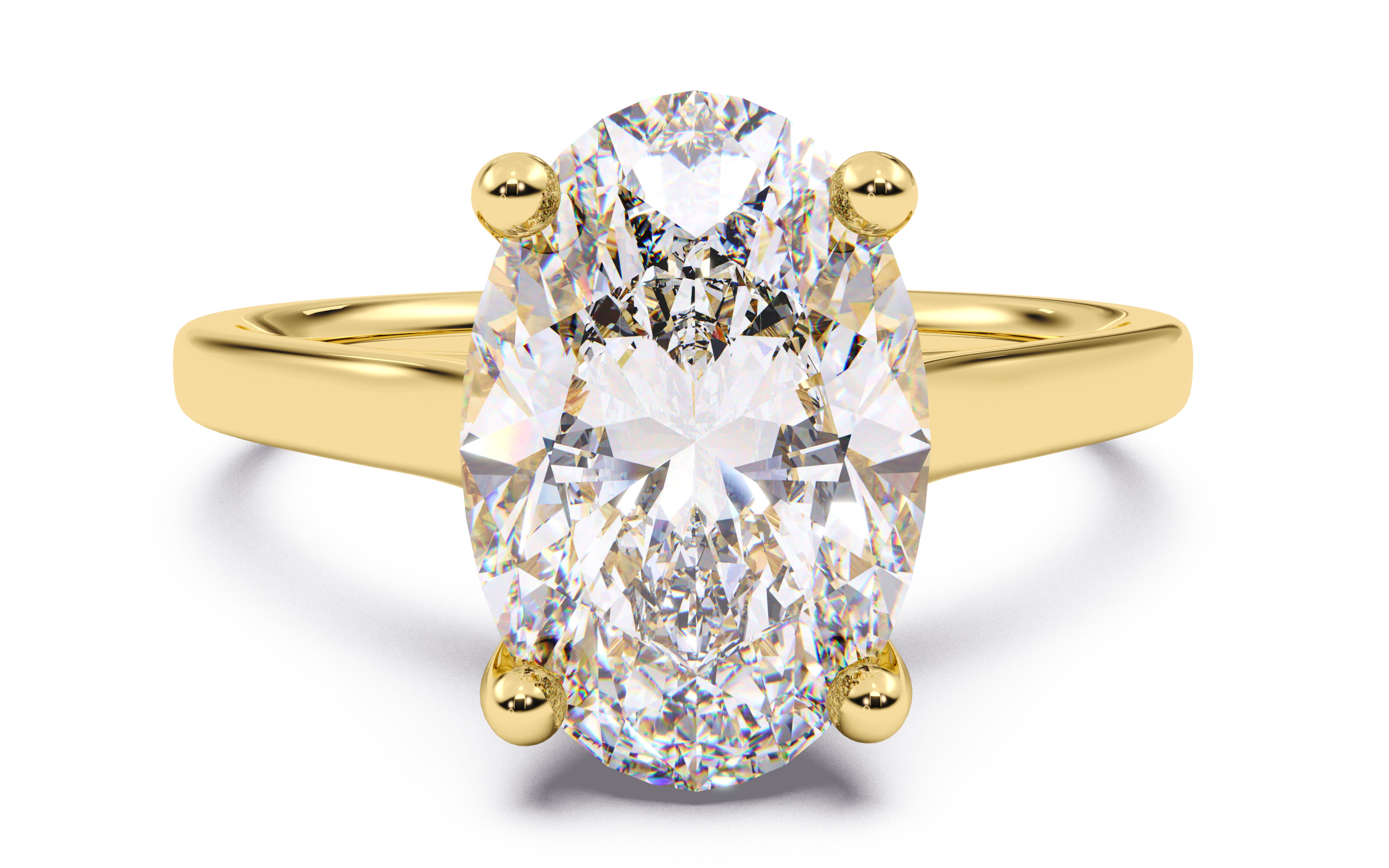 Oval Diamond Cathedral Setting Solitaire Diamond Ring 3D print model_20