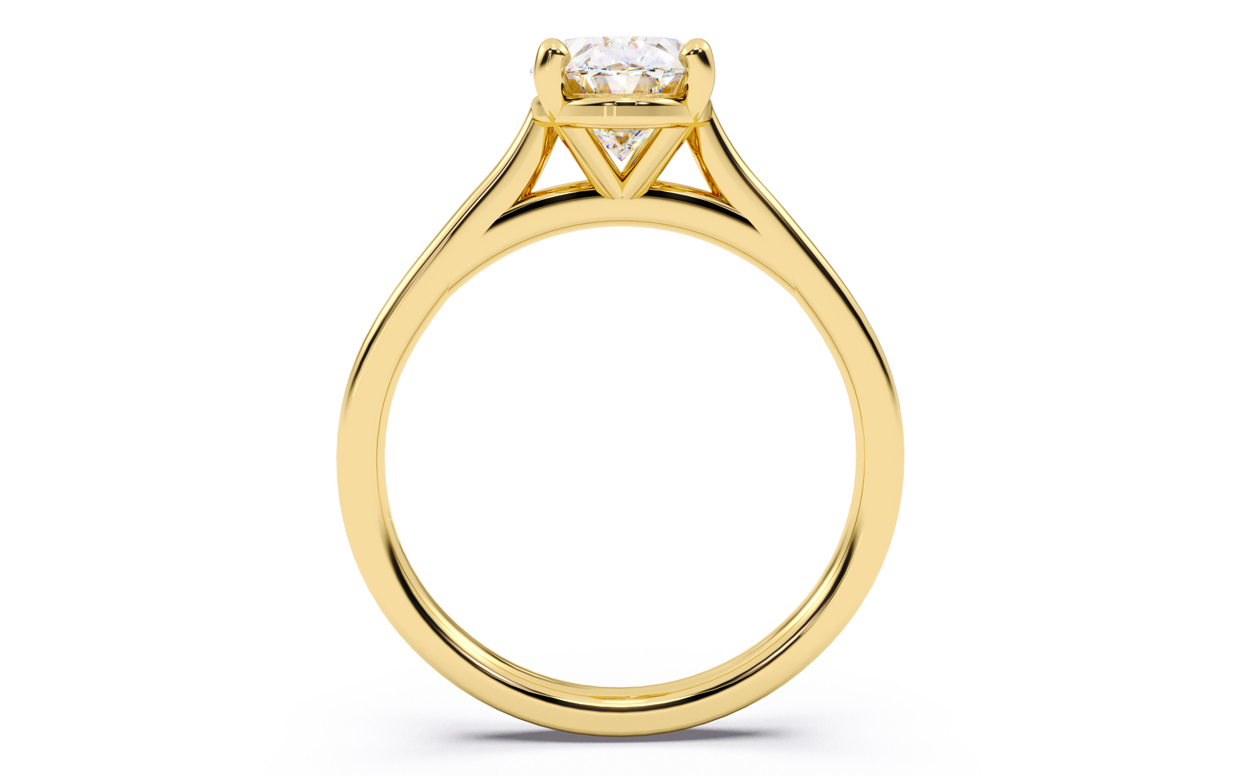 Oval Diamond Cathedral Setting Solitaire Diamond Ring 3D print model_24