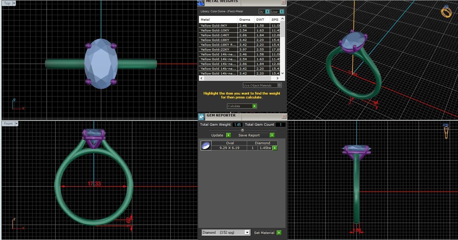 Oval Diamond Cathedral Setting Solitaire Diamond Ring 3D print model_25