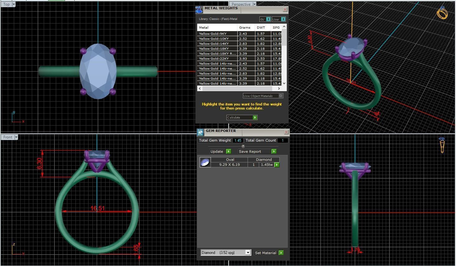 Oval Diamond Cathedral Setting Solitaire Diamond Ring 3D print model_3