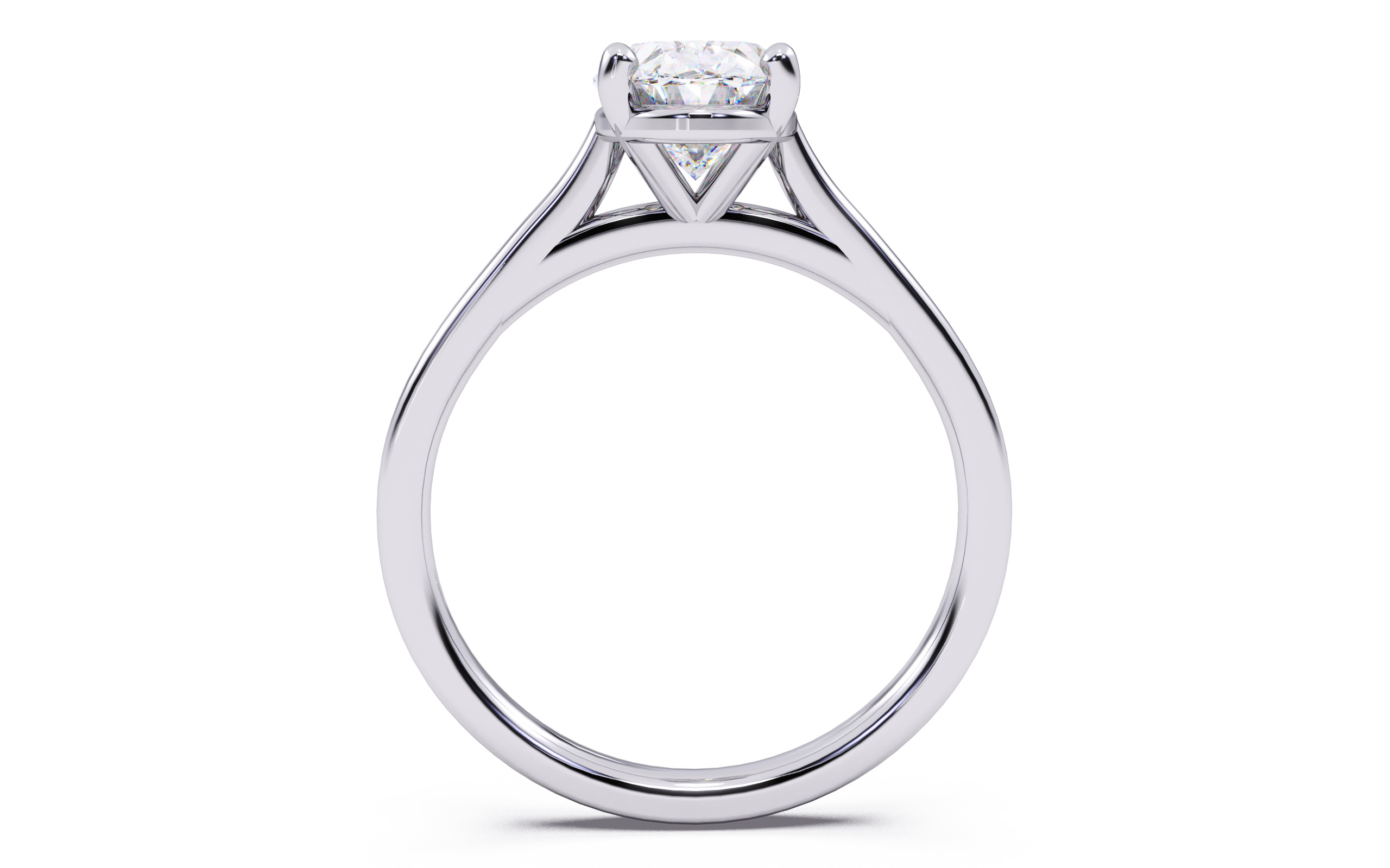 Oval Diamond Cathedral Setting Solitaire Diamond Ring 3D print model_23