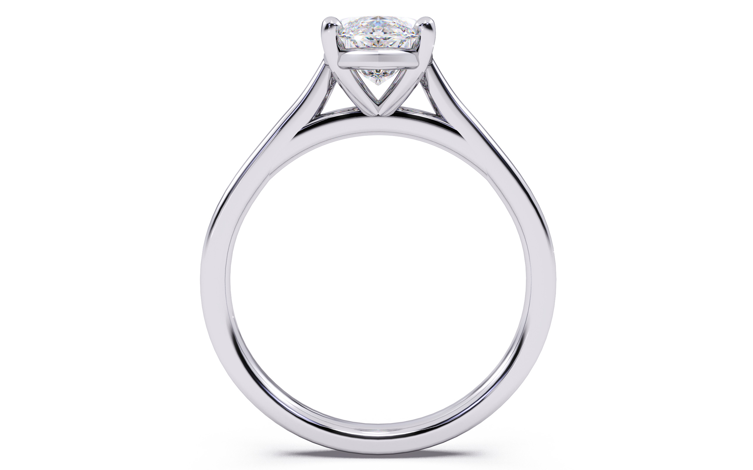Marquise Diamond Cathedral Setting Solitaire Diamond Ring 3D print model_23