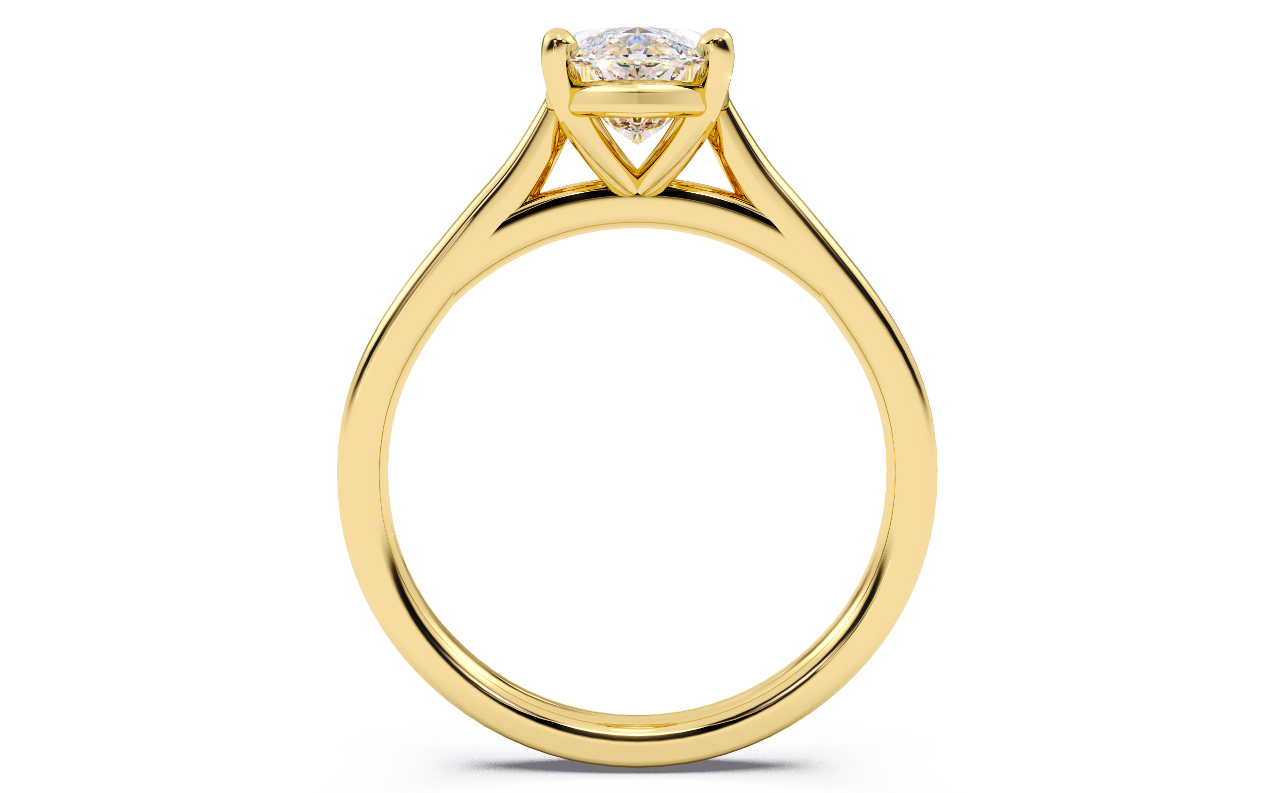 Marquise Diamond Cathedral Setting Solitaire Diamond Ring 3D print model_4