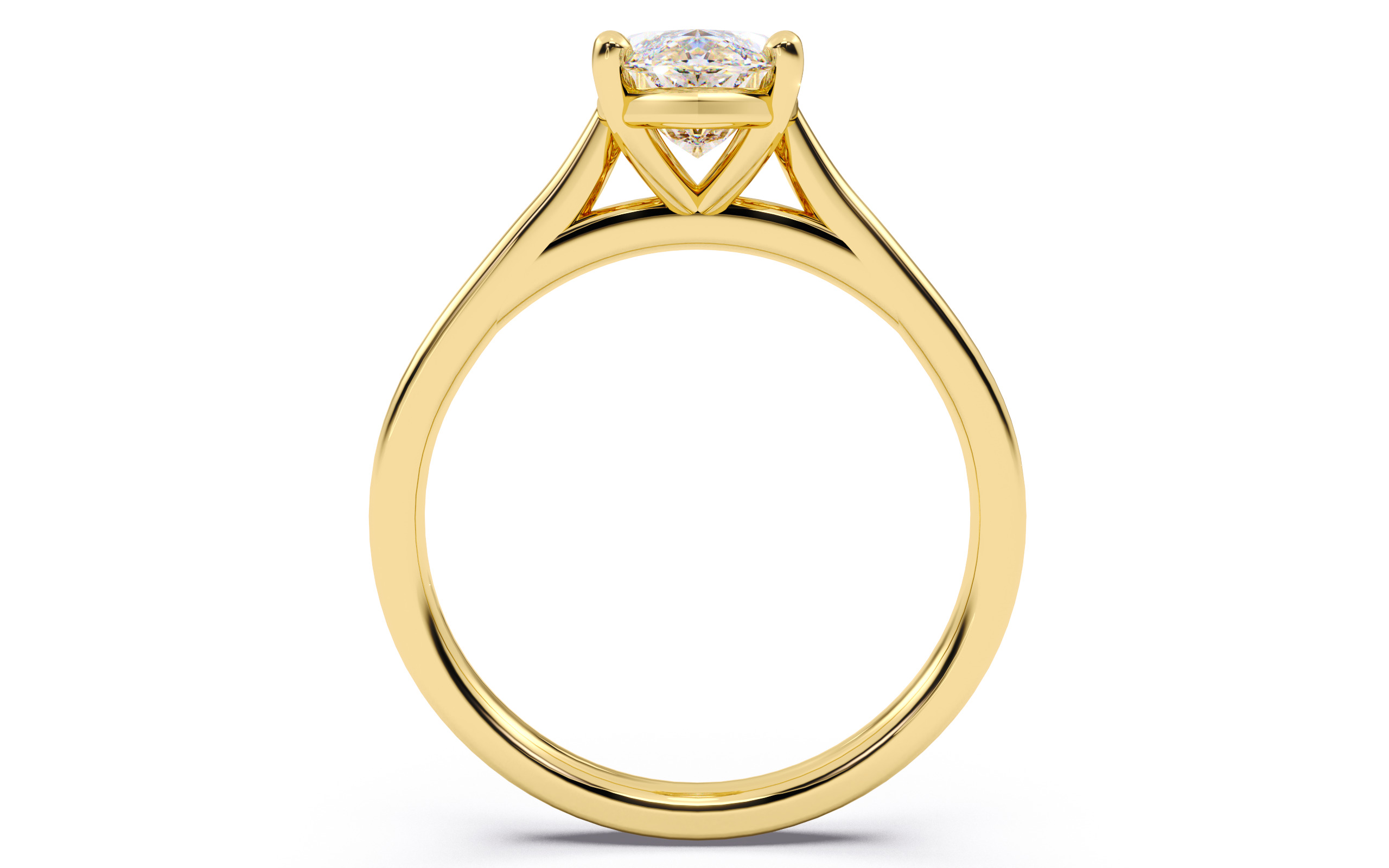 Marquise Diamond Cathedral Setting Solitaire Diamond Ring 3D print model_24