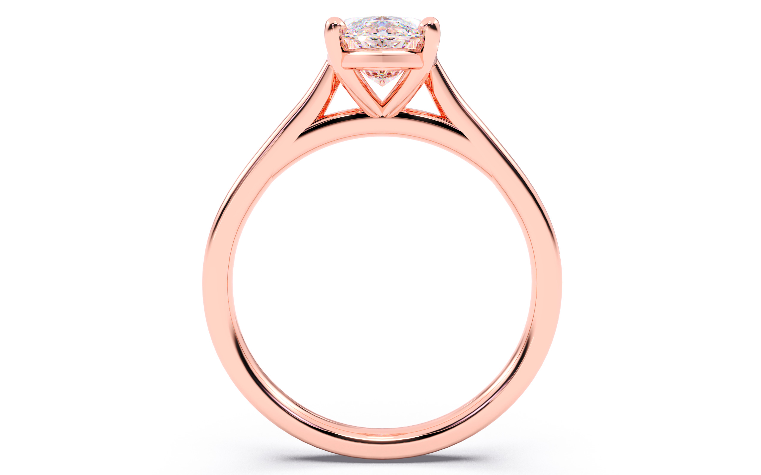 Marquise Diamond Cathedral Setting Solitaire Diamond Ring 3D print model_5