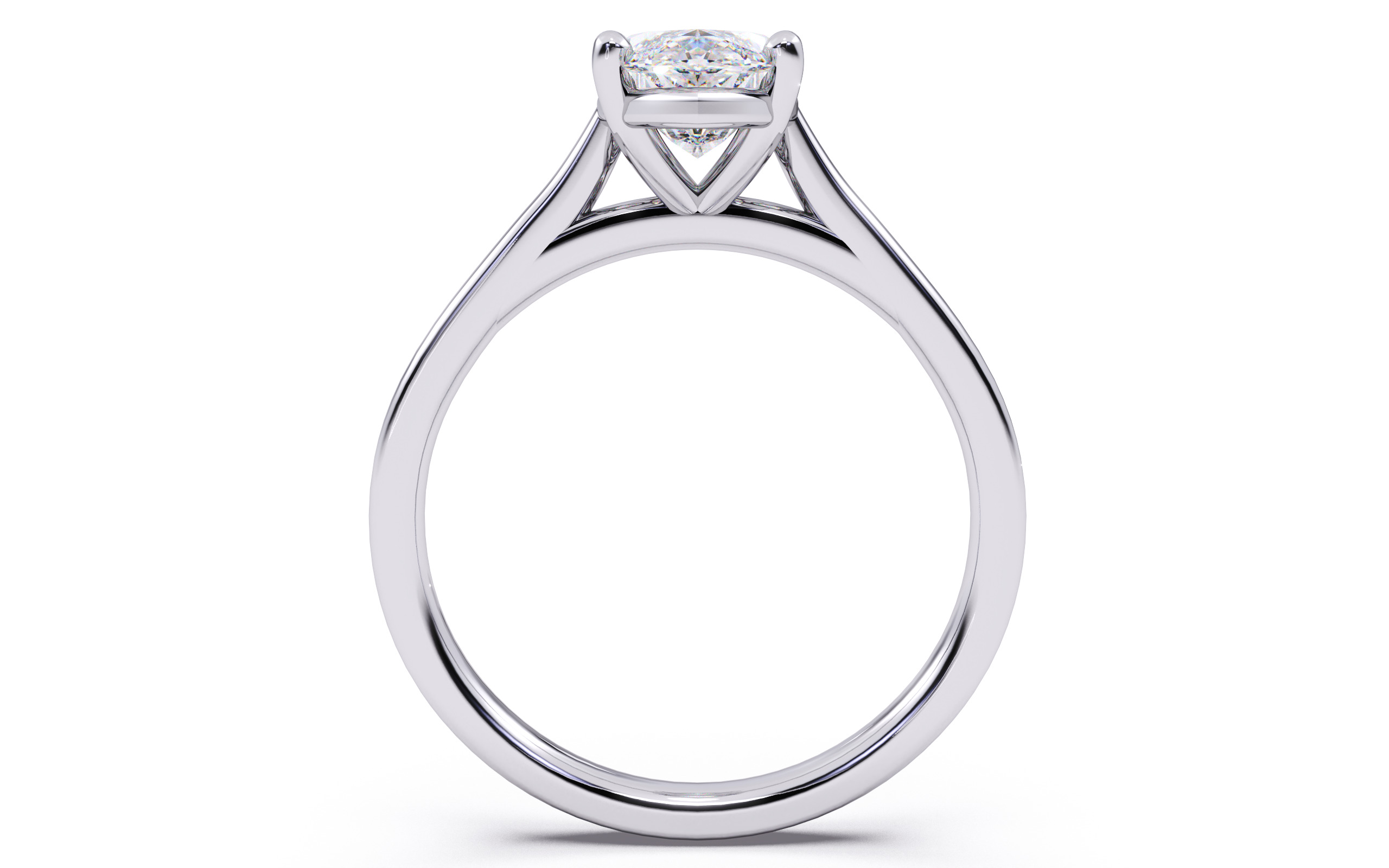 Marquise Diamond Cathedral Setting Solitaire Diamond Ring 3D print model_22