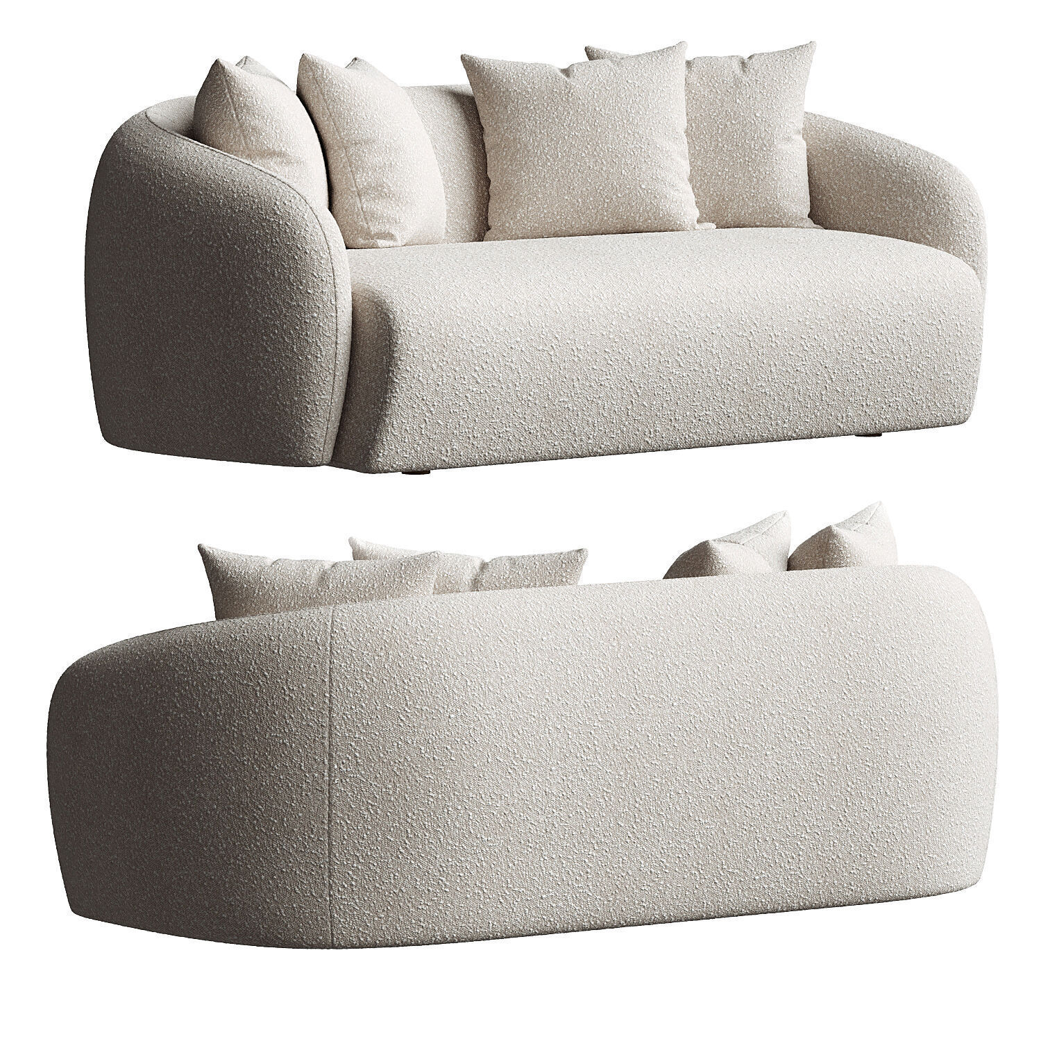 Bindiya Modern Japandi Sofa 3D model_2