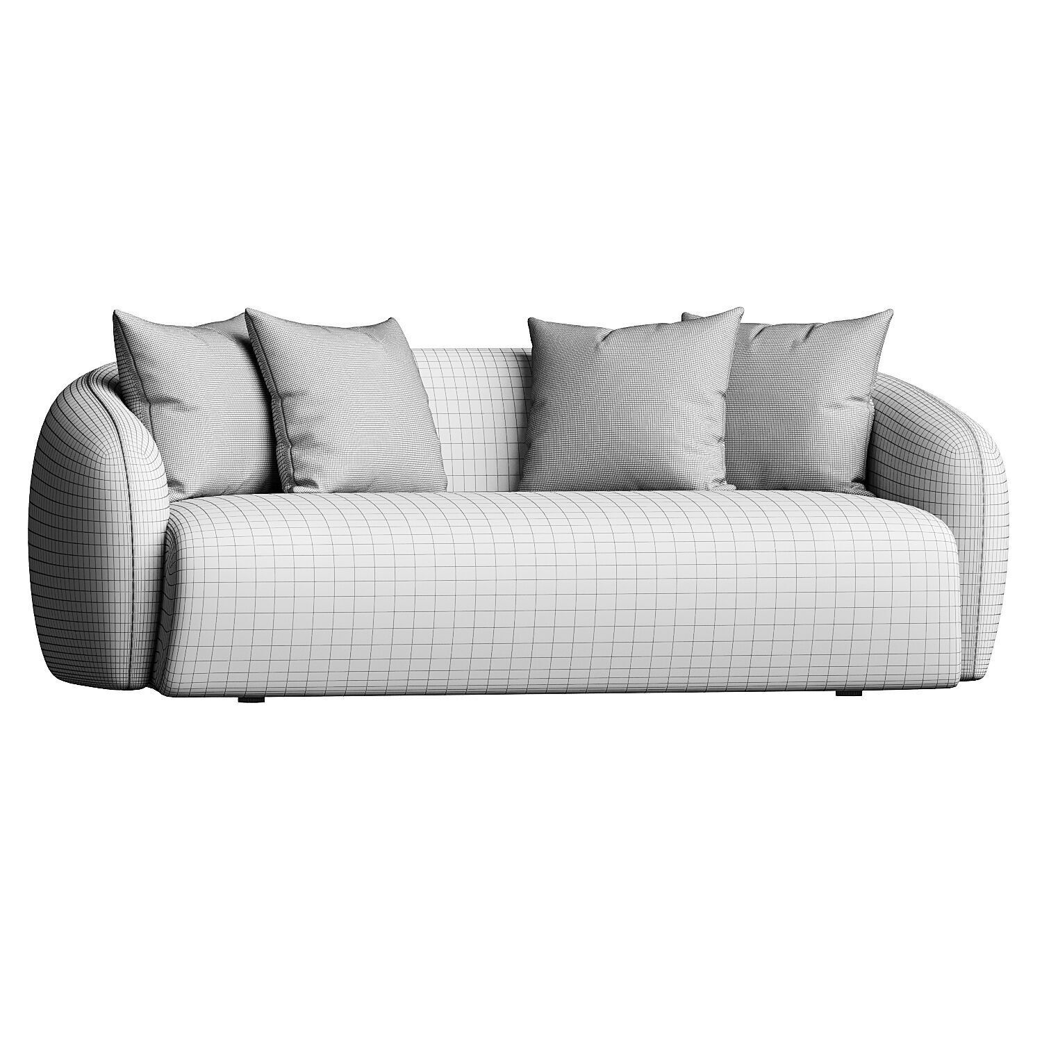 Bindiya Modern Japandi Sofa 3D model_4