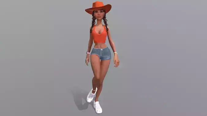 Female character animated