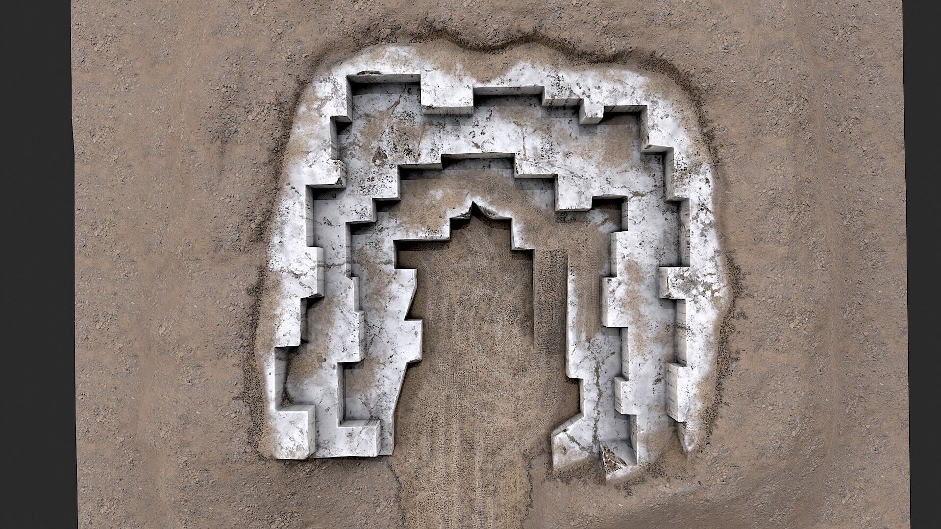 Marble Quarry Openpit Mine Excavation Low-poly 3D model_5