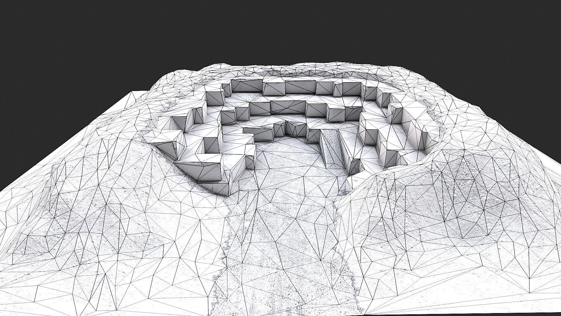 Marble Quarry Openpit Mine Excavation Low-poly 3D model_10