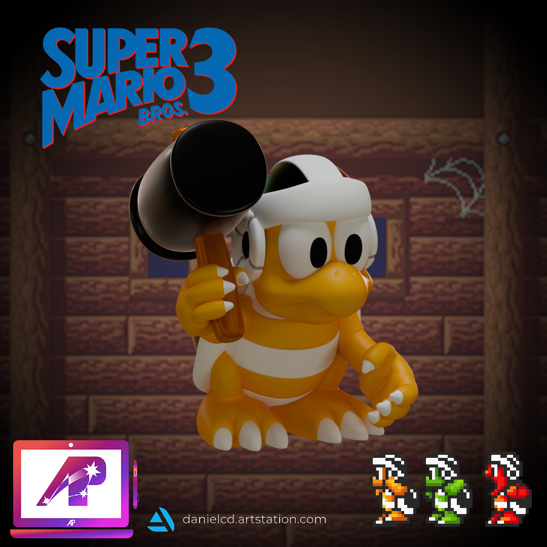 Boomerang Hammer Bros Super Mario Bros 3 3D print model_6