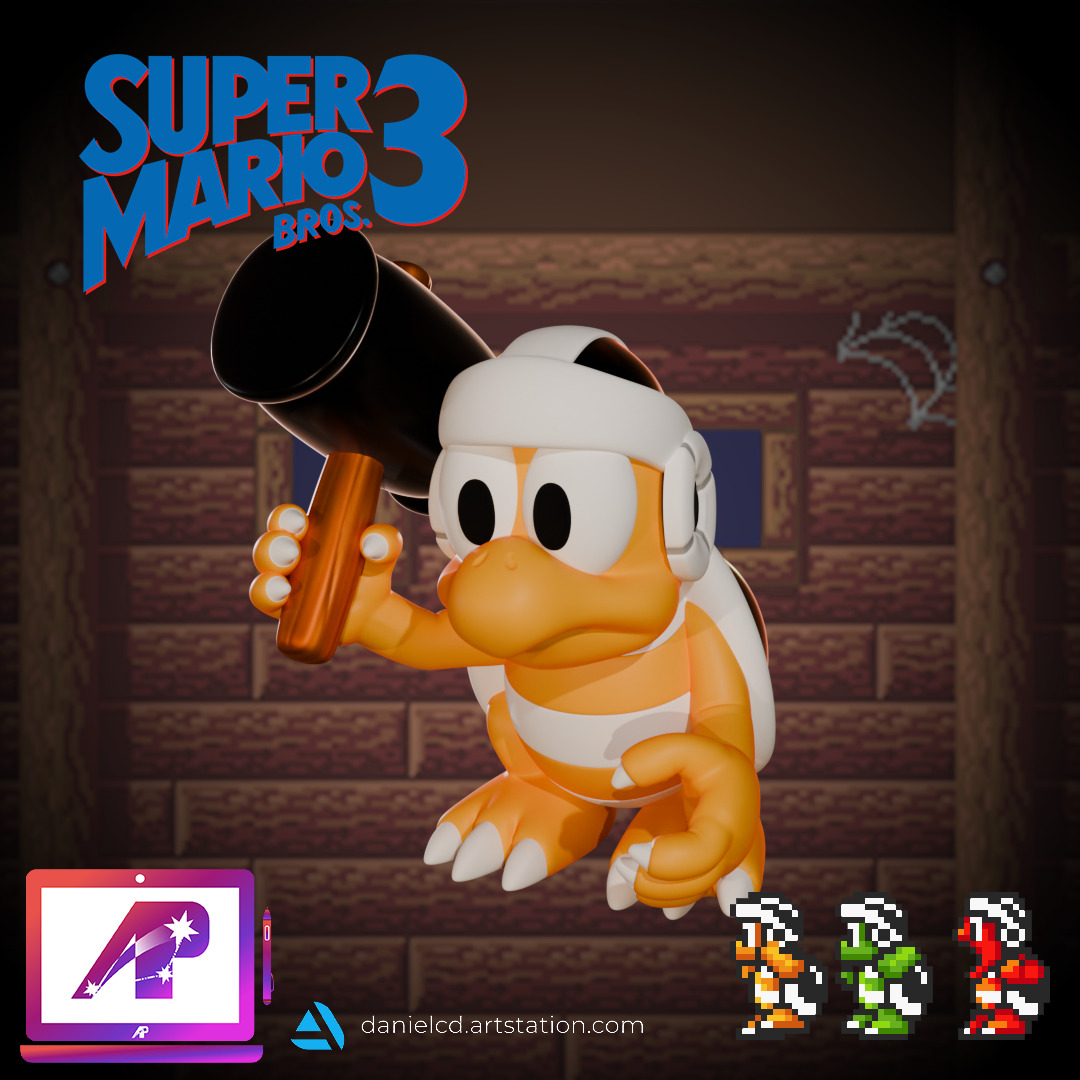 Boomerang Hammer Bros Super Mario Bros 3 3D print model_1