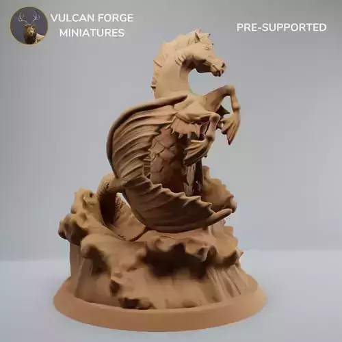 Hippocampus mythology seahorse on waves - pre supported