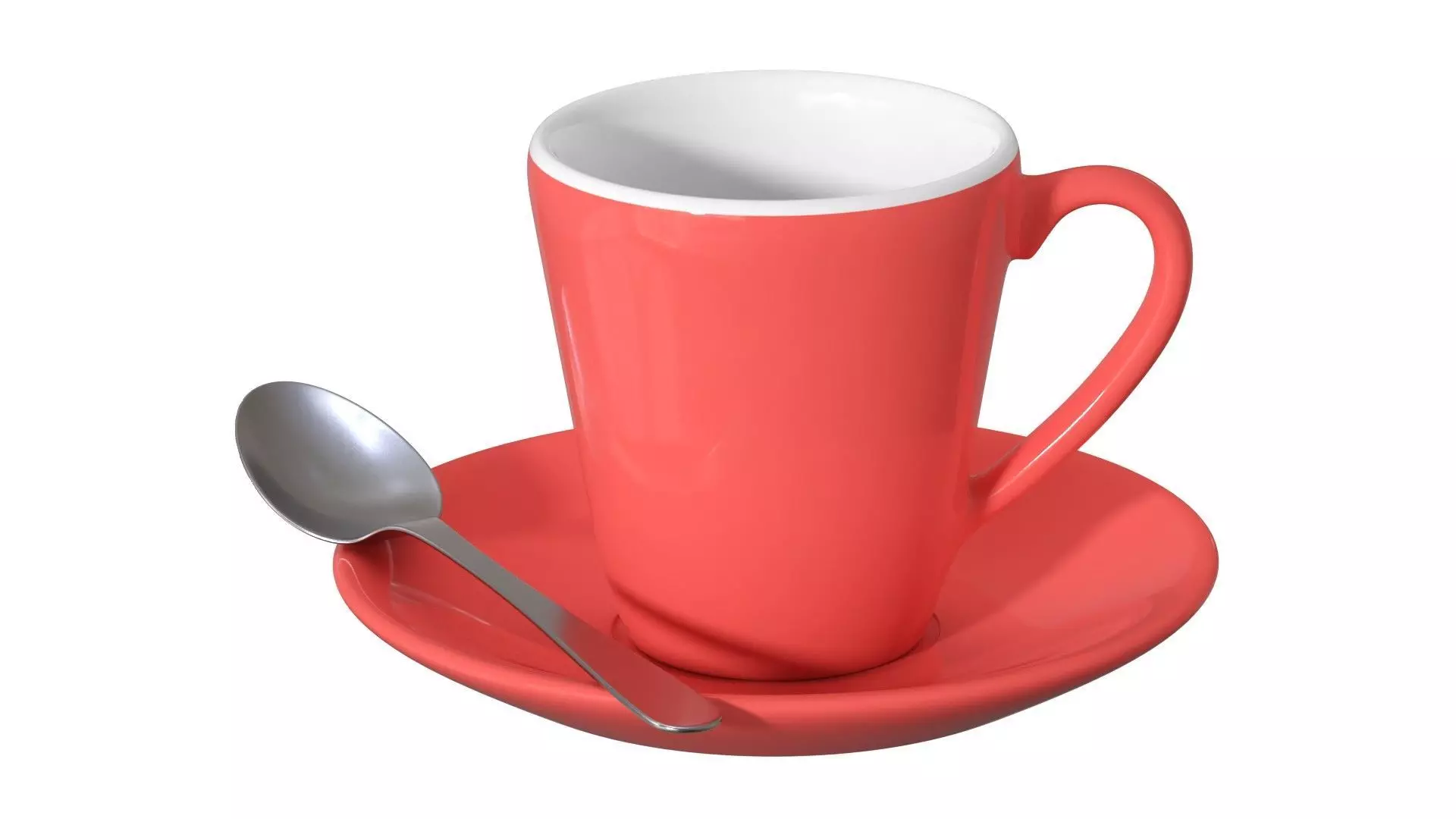 Espresso Cup With Saucer and Spoon 3D model