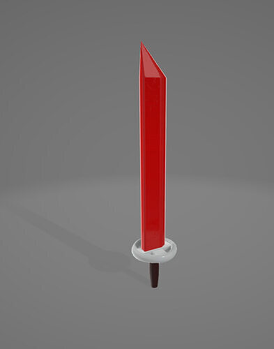 Thick Red Blade 3D Model - Stylized Weapon for Games and Renders Low-poly 3D model
