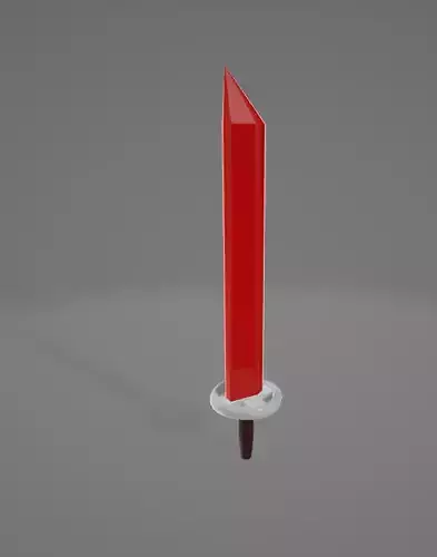 Thick Red Blade 3D Model - Stylized Weapon for Games and Renders