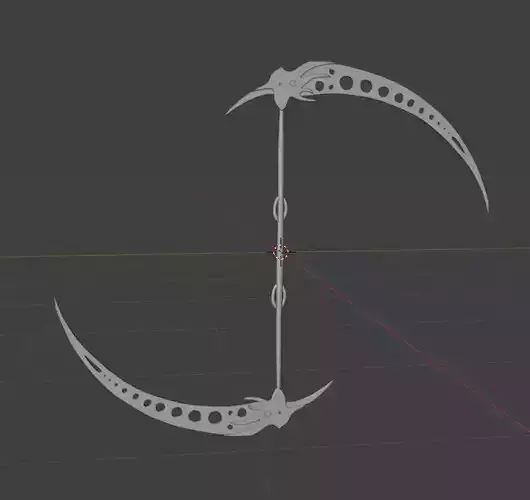 Low Poly Double Sided Scythe 3D model