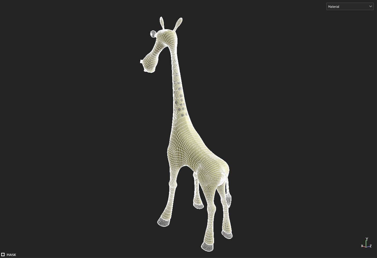 Giraffe Toy 3D model_7