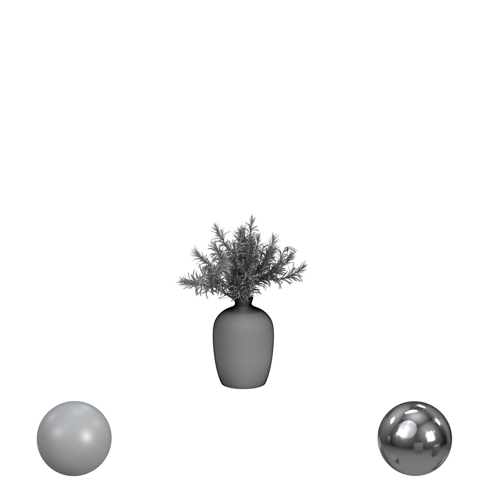 Vase with Rosemary 3D model_3