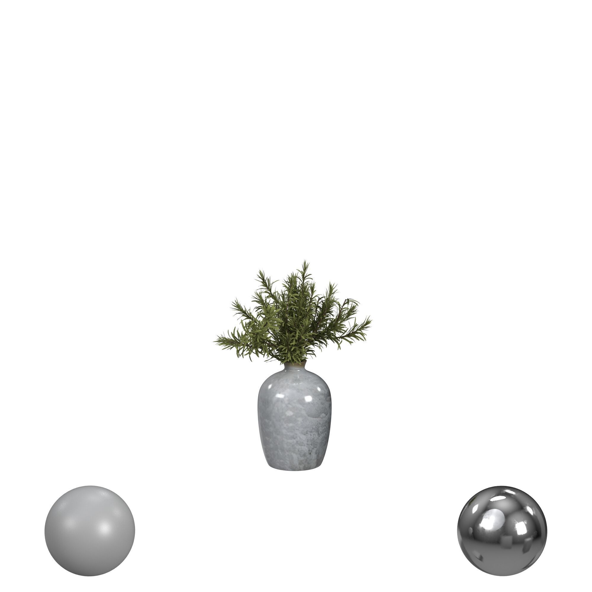Vase with Rosemary 3D model_1