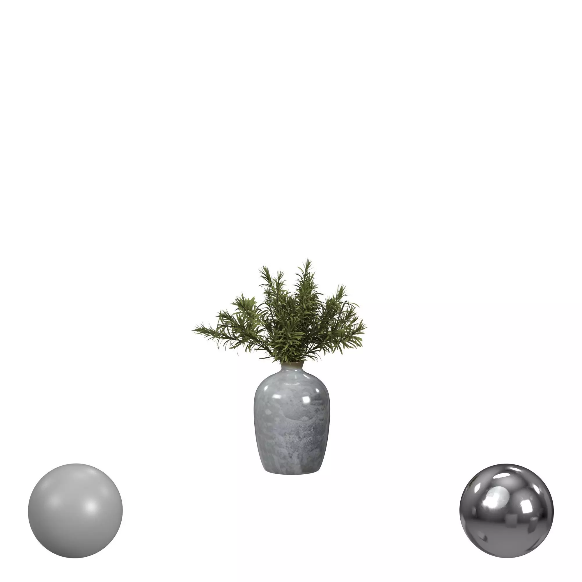 Vase with Rosemary 3D model_0