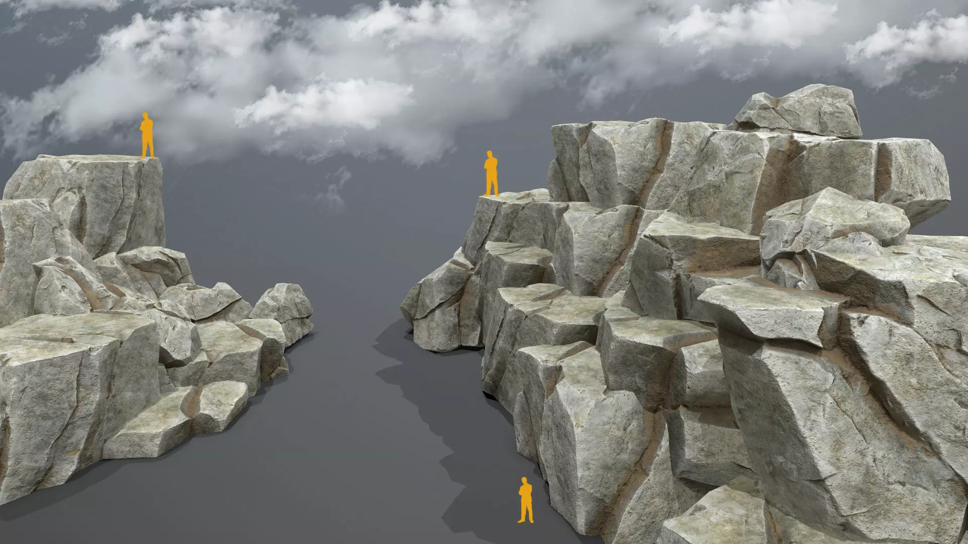 white rocks Low-poly 3D model_0