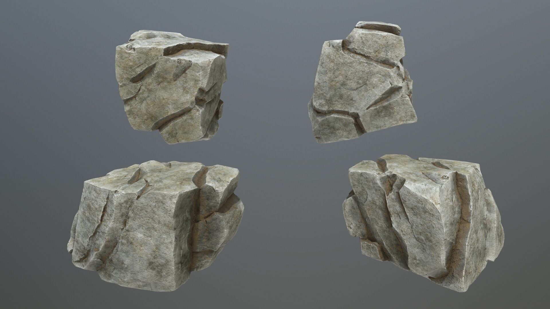 white rocks Low-poly 3D model_14
