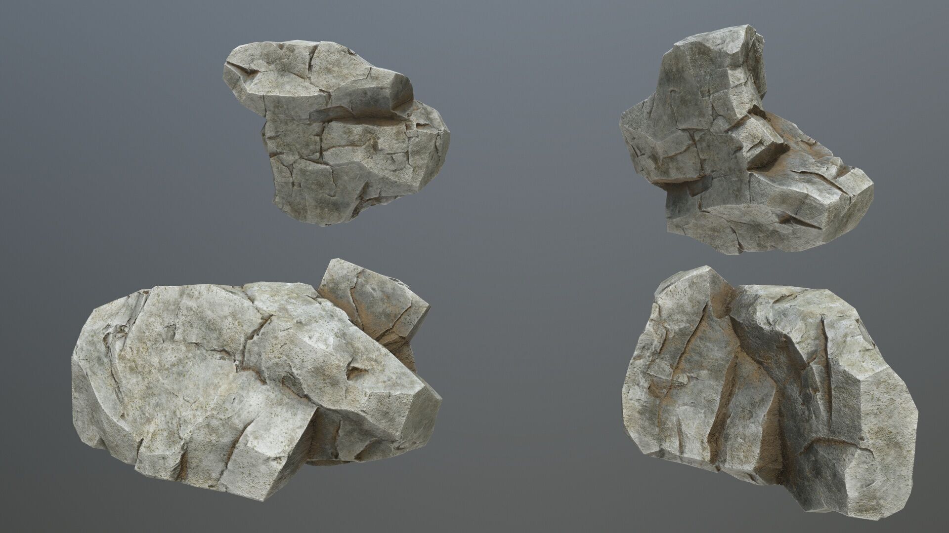 white rocks Low-poly 3D model_10
