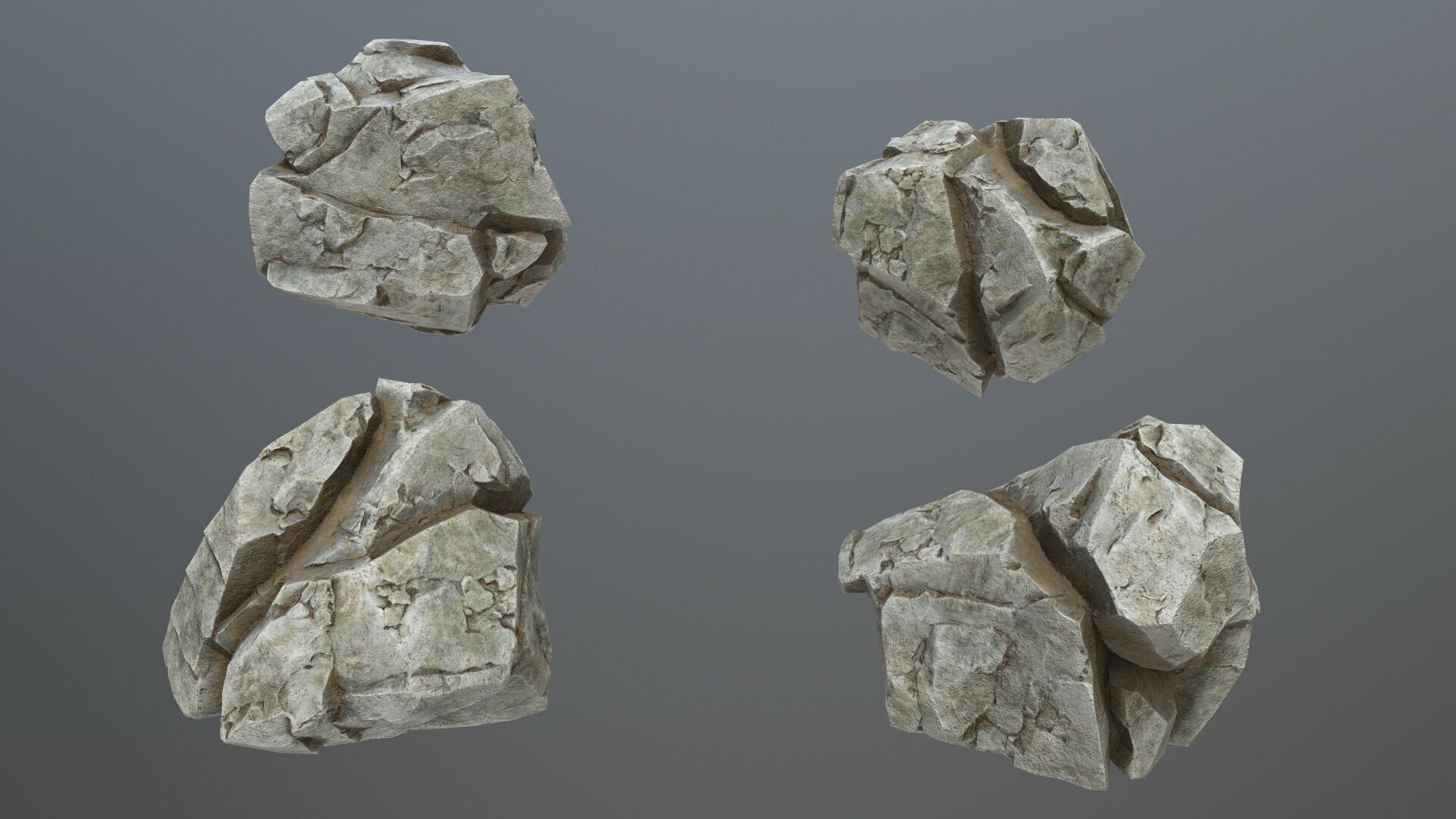 white rocks Low-poly 3D model_12