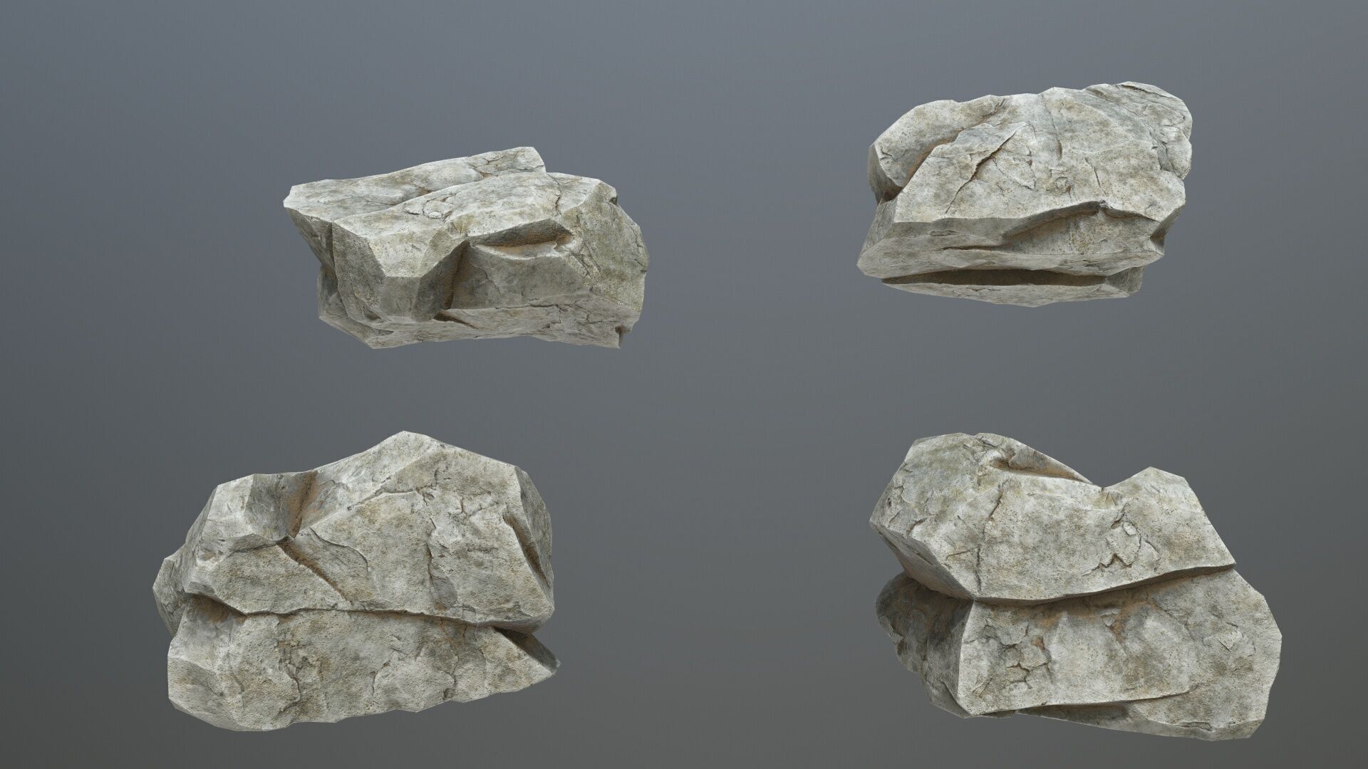 white rocks Low-poly 3D model_11