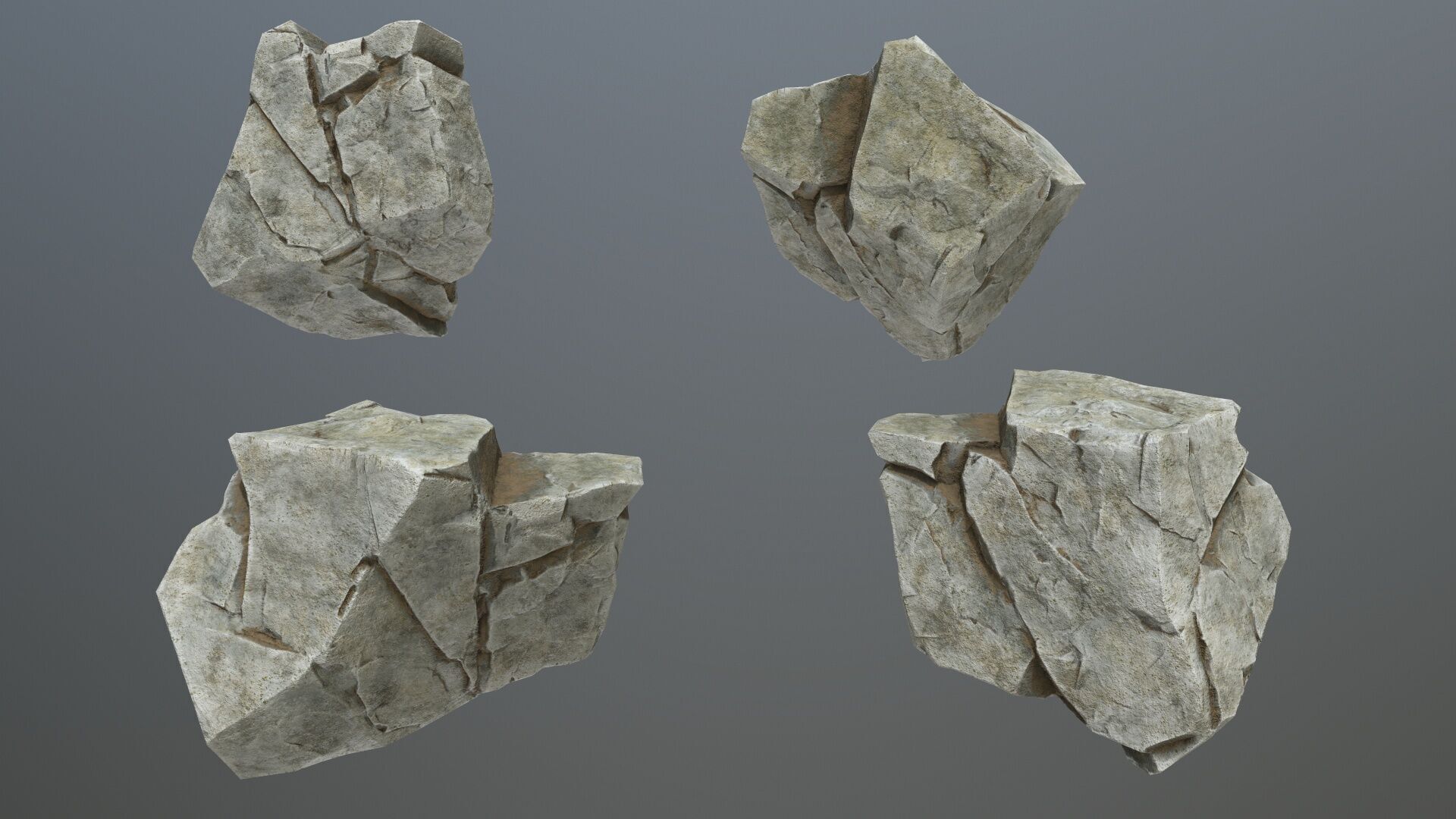 white rocks Low-poly 3D model_15