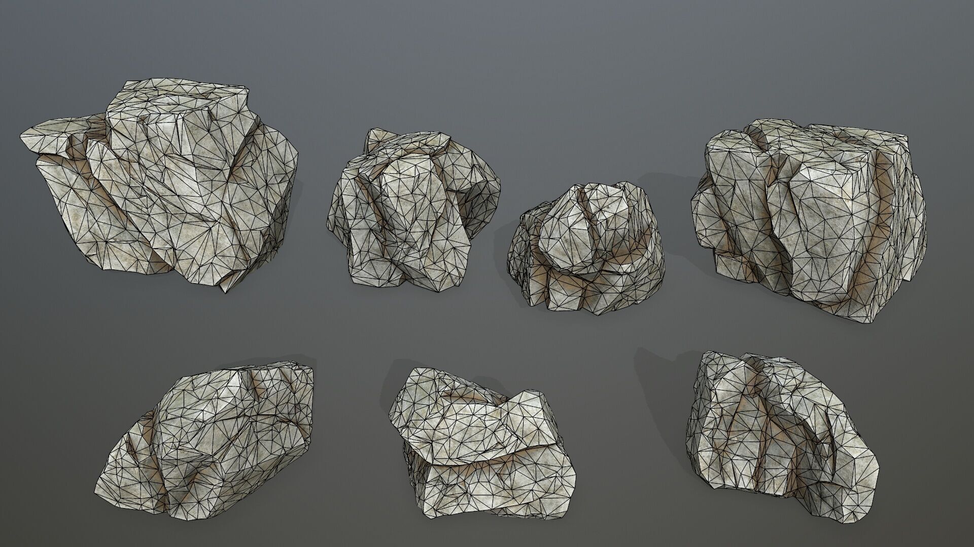 white rocks Low-poly 3D model_16