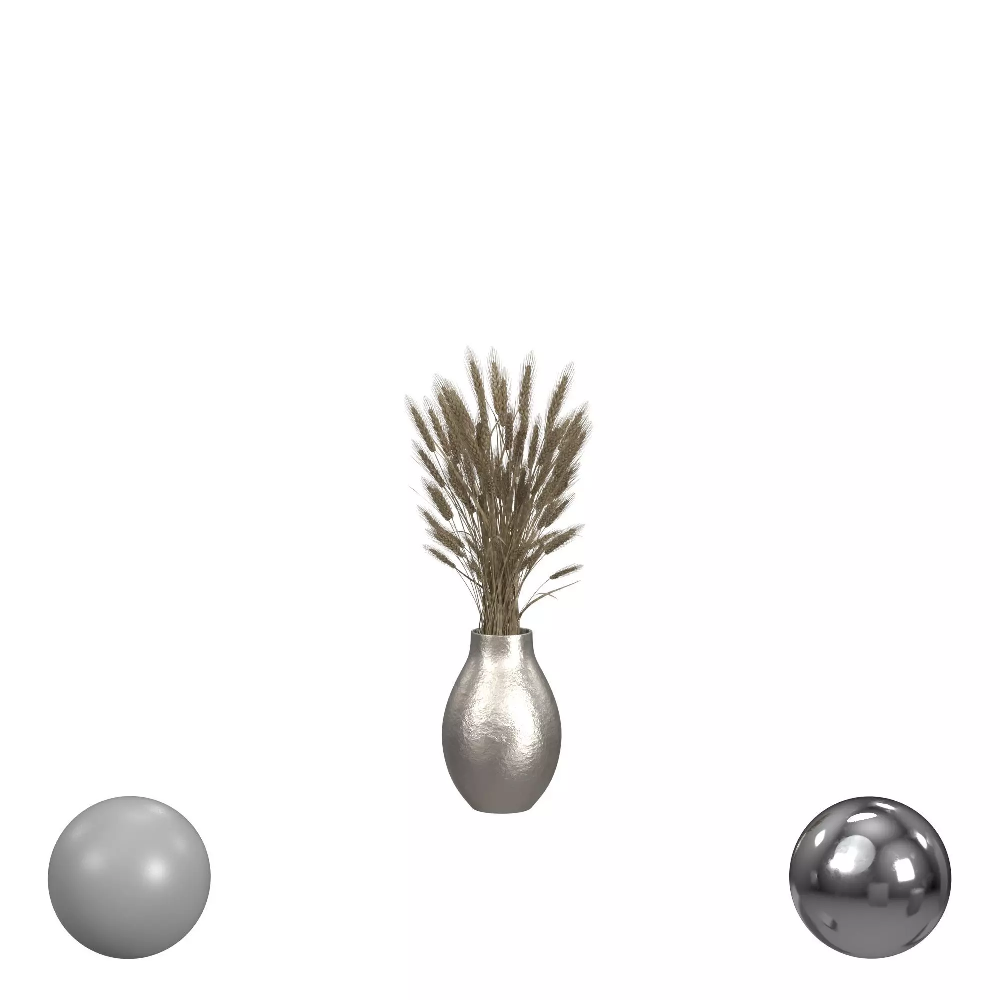 Wheat Grass in Vase 3D model_0