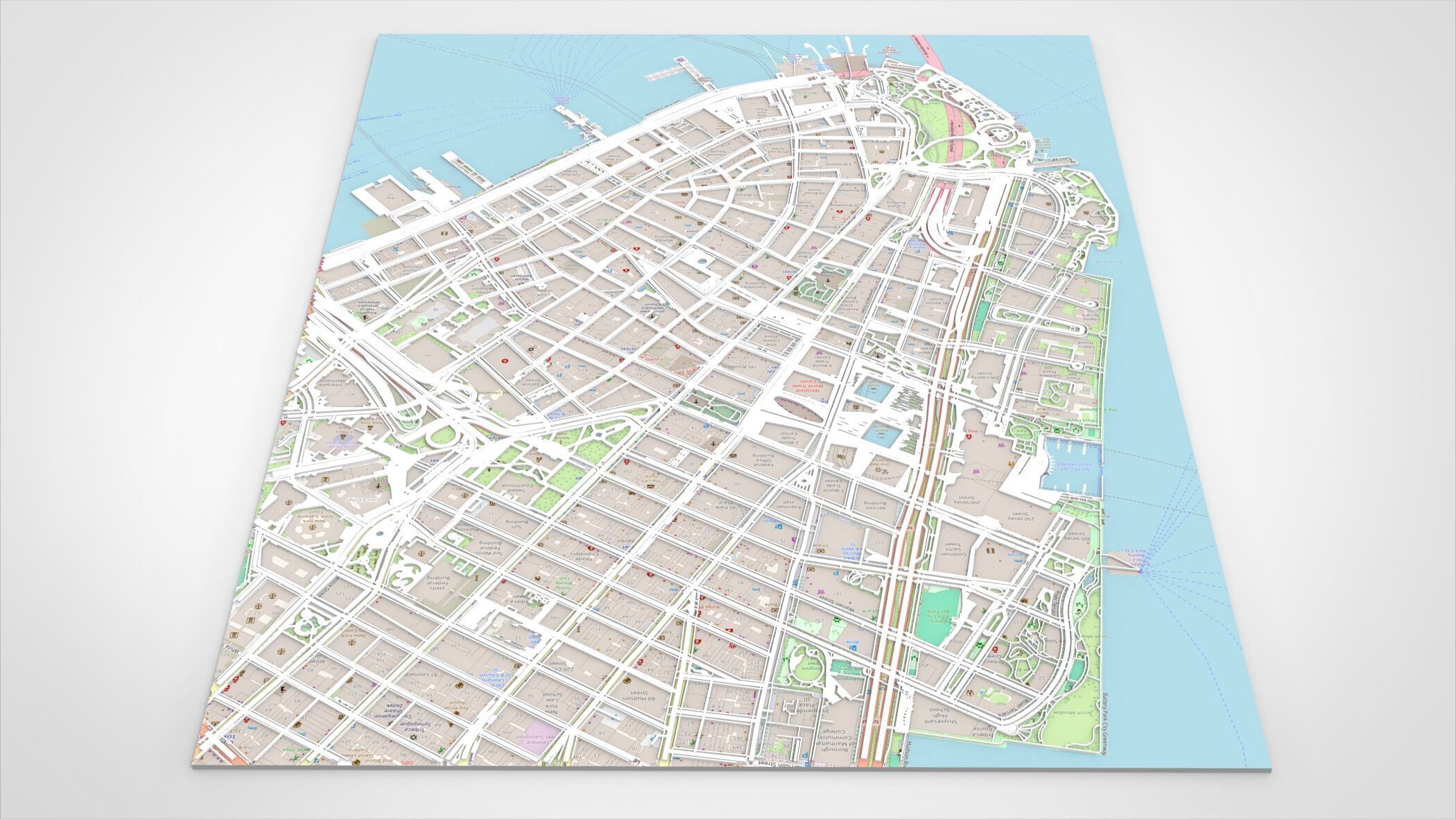 Cityscape New York USA fragment city Strets and roads  3D print model_2