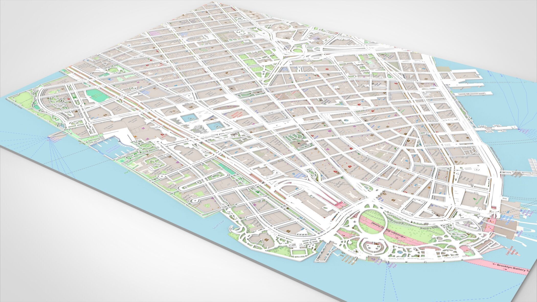 Cityscape New York USA fragment city Strets and roads  3D print model_5